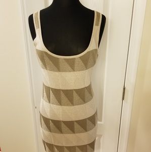 Bebe Gold Striped Party dress